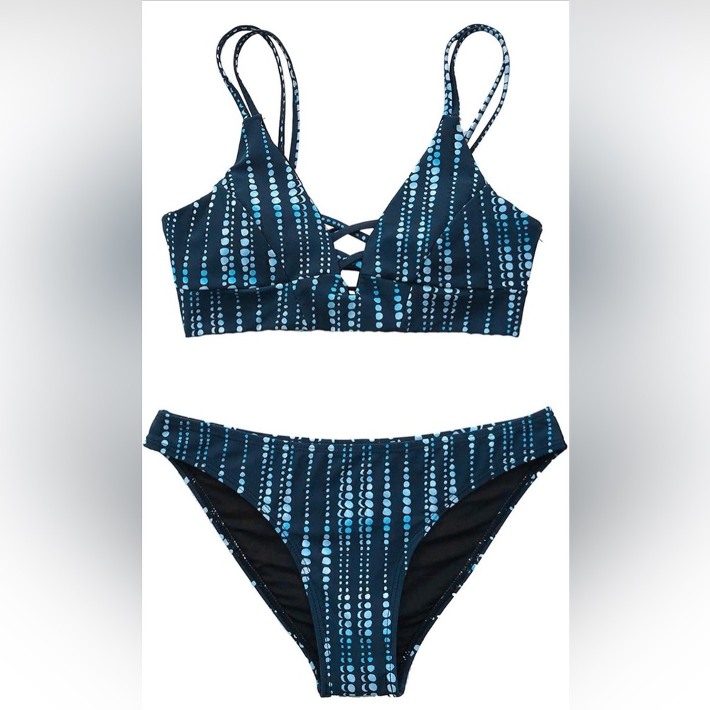 Cupshe Blue and White Bikini